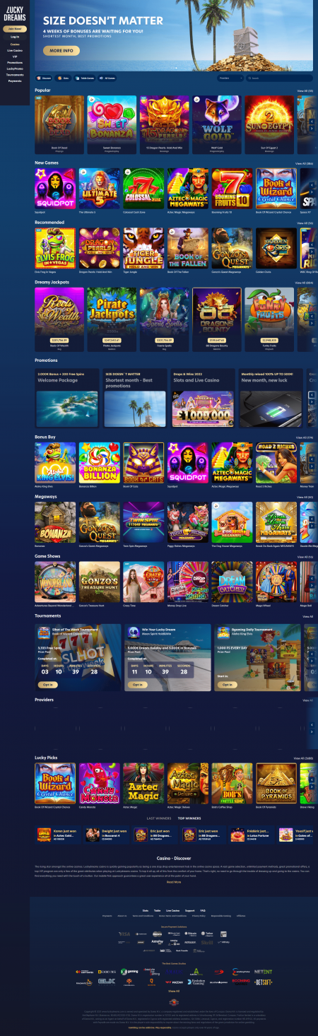 Lucky Dreams Casino (2022) ???? Review | Games - AskGamblers🥄 Desafie ...