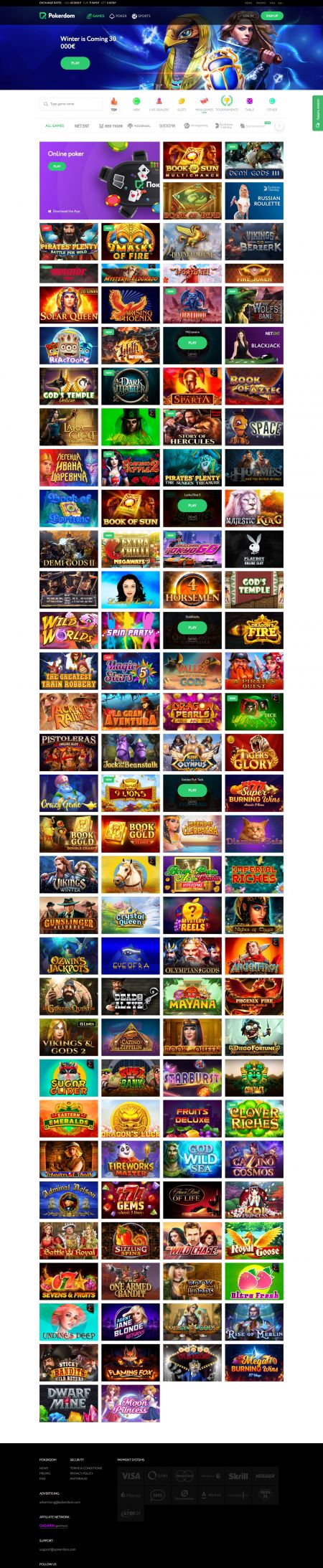 Pokerdom Casino Screenshot
