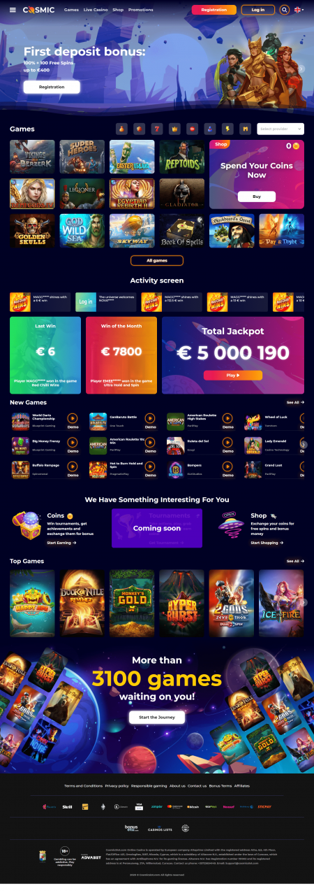 cosmicslot casino login