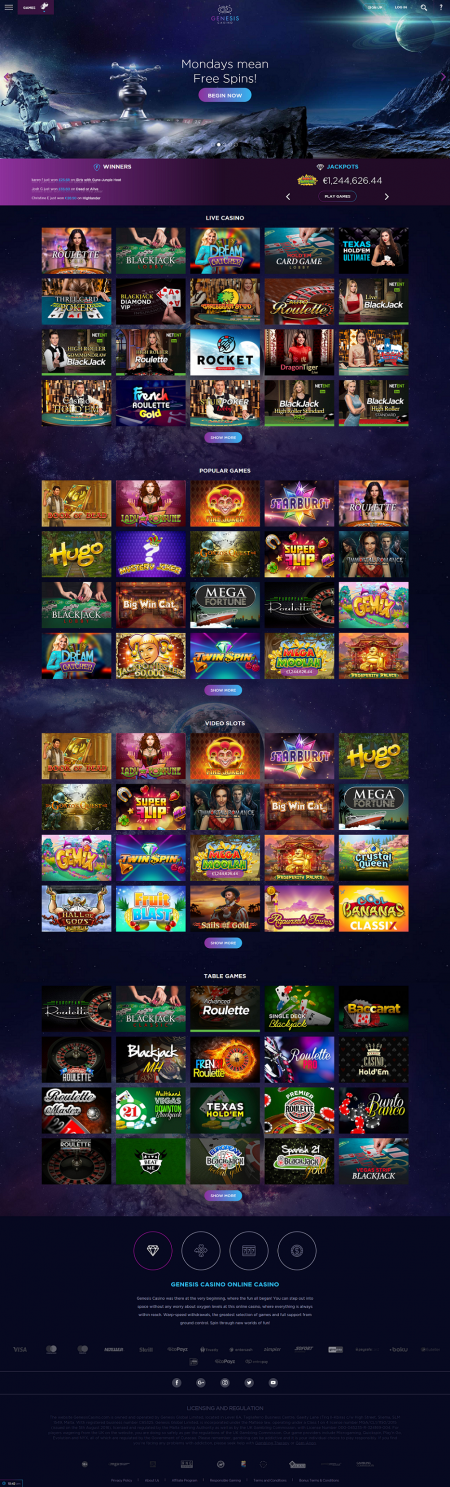 Genesis Casino Screenshot