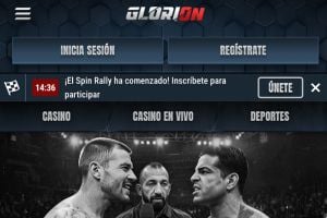 Captura de pantalla de la app móvil de Glorion Casino