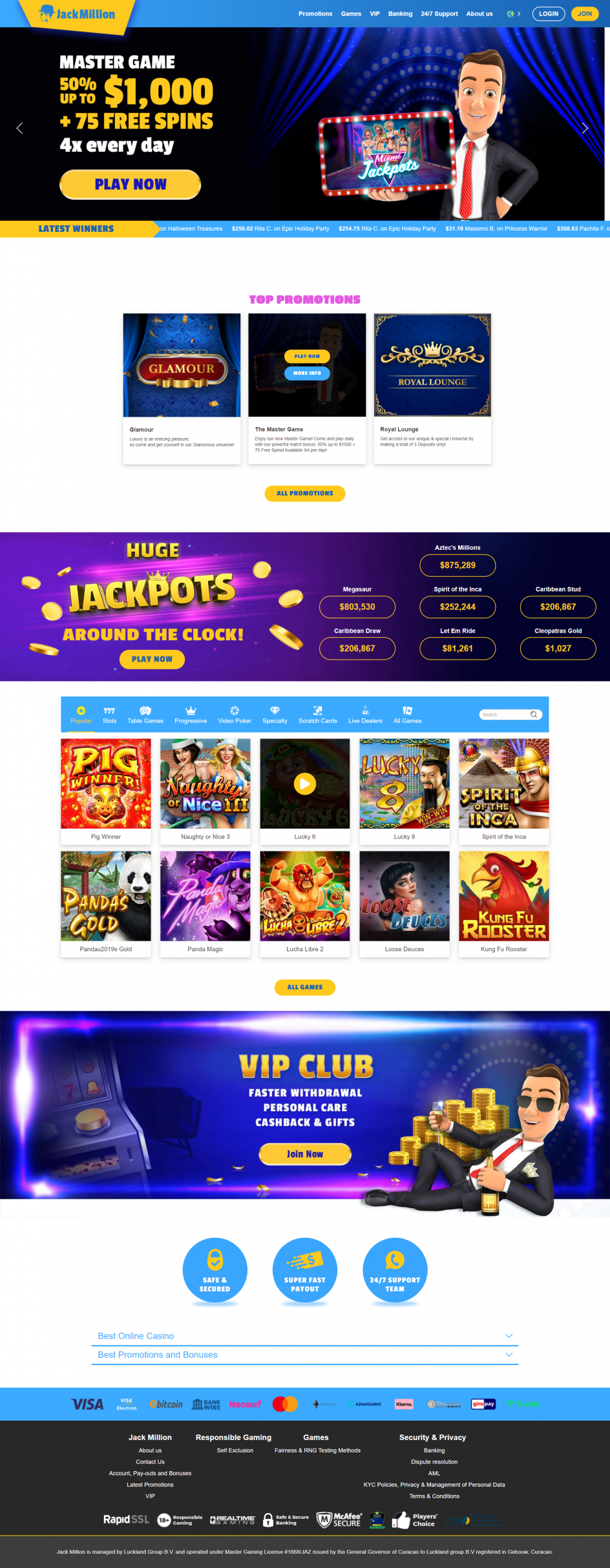 JackMillion Casino Review (2024) 🥇 Claim Exclusive Bonuses