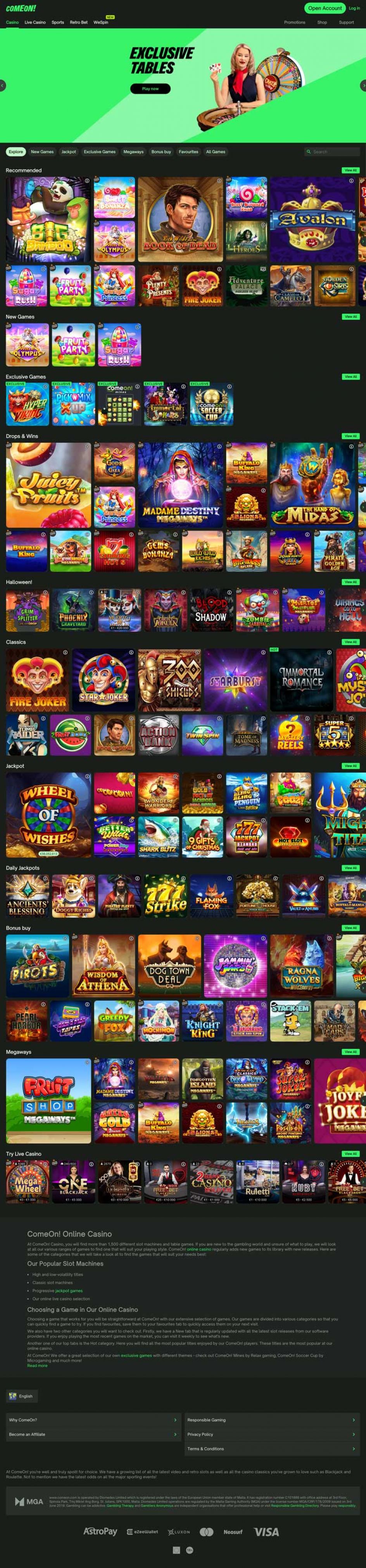ComeOn Casino Review (2024) 🥇 Claim Exclusive Bonuses