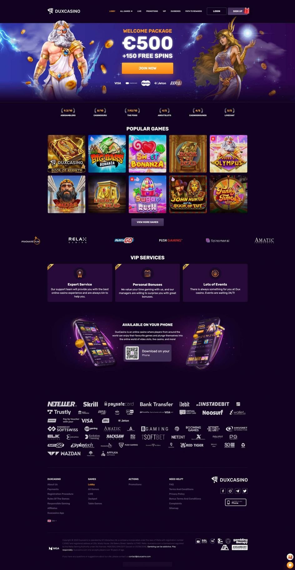 DuxCasino Review (2023) 🥇 Claim Exclusive Bonuses