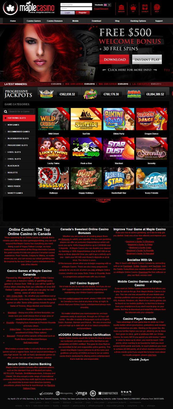 maple casino online casino