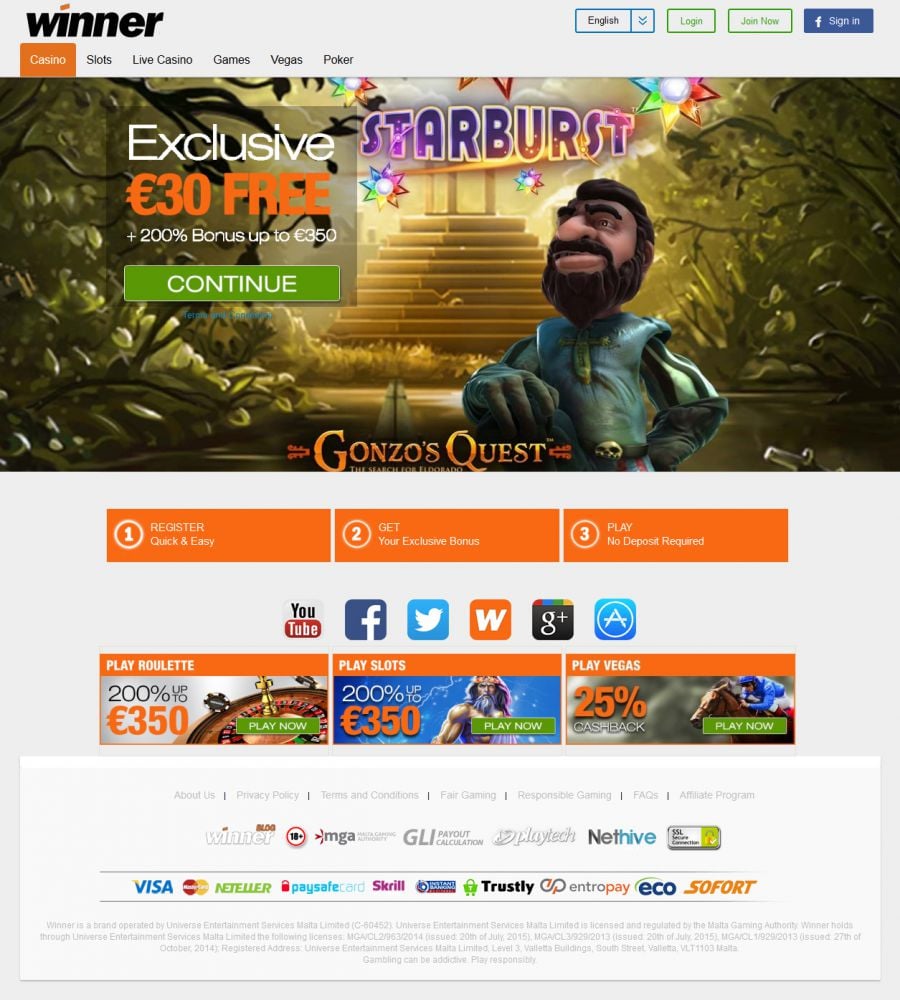 Winner Casino (2022) | Review | Games - AskGamblers