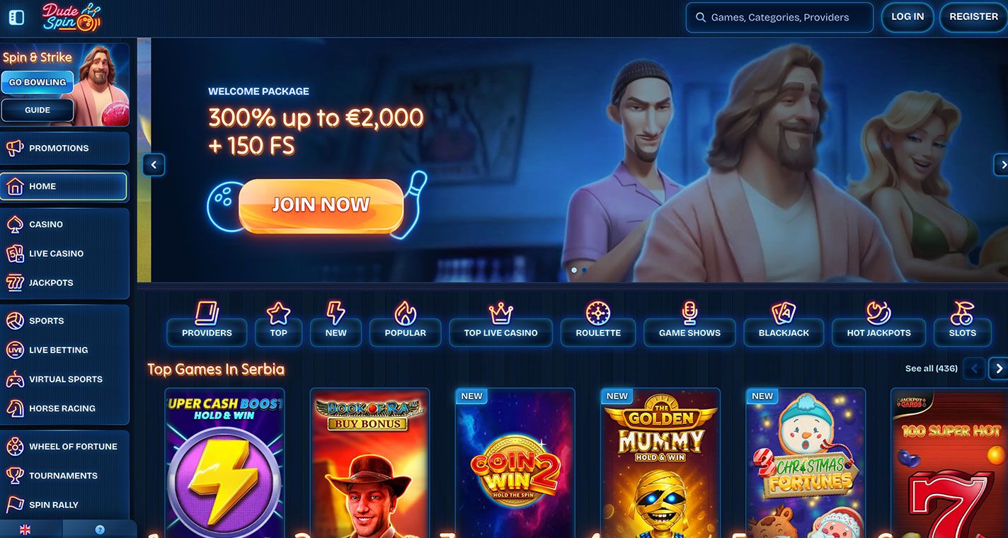 Zrzut ekranu Dudespin Casino