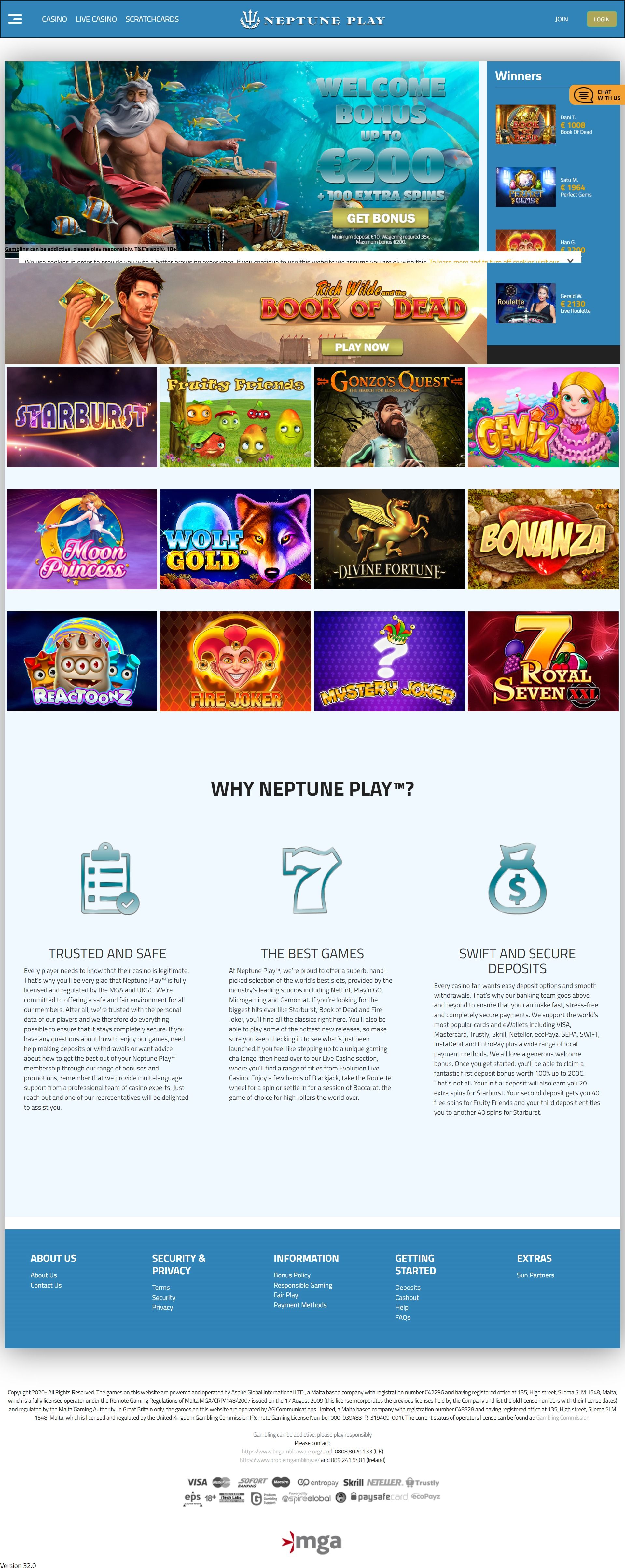 Neptune Play Casino (2023) Review Games AskGamblers