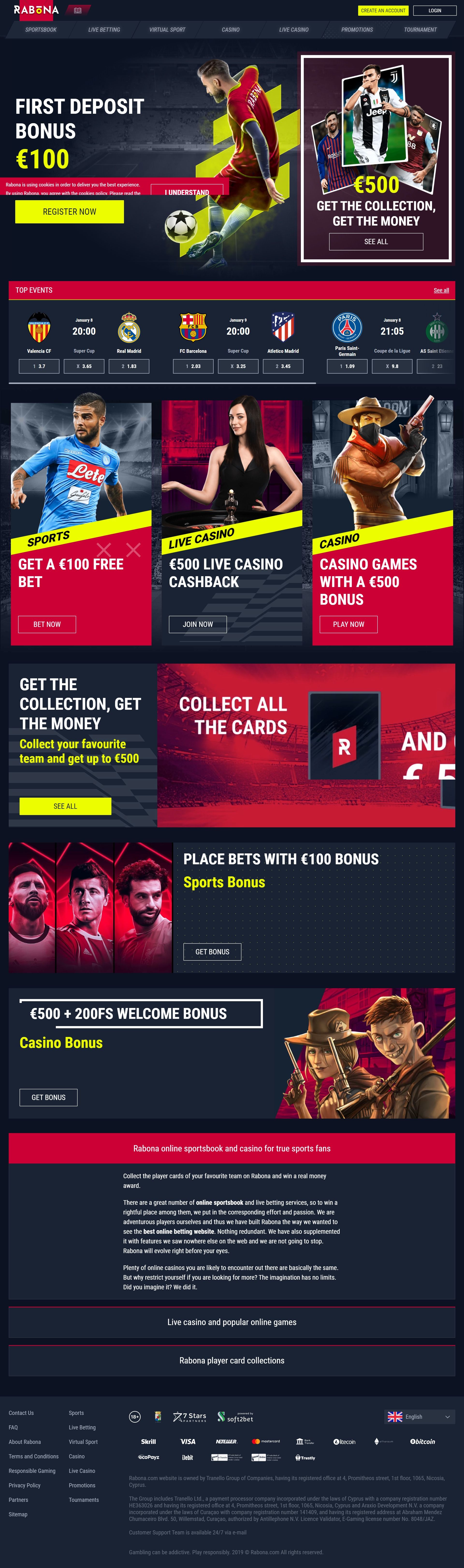 Rabona Casino (2022) 🥇 Review | Games - AskGamblers