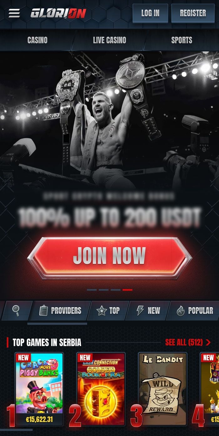 Glorion Casino Mobile Screenshot