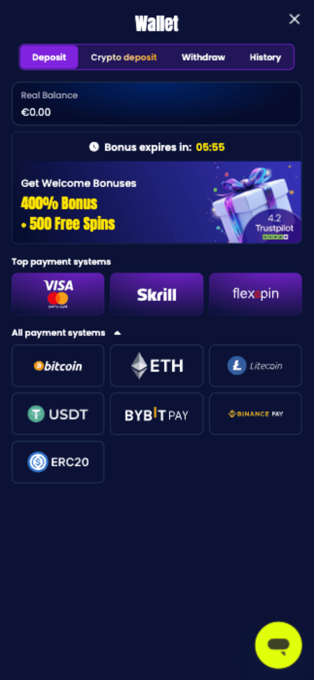 Trino Casino Payments