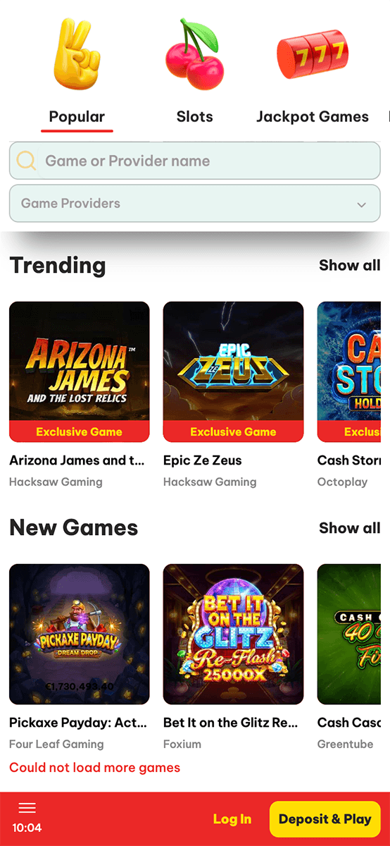 Tuplaus Casino Games Lobby