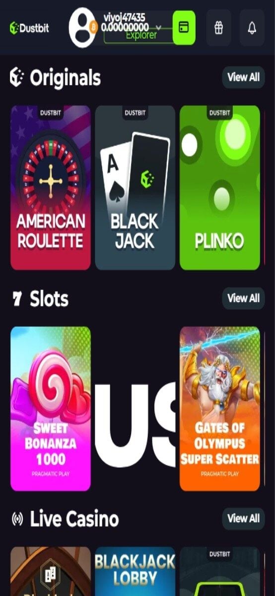 dustbit casino games