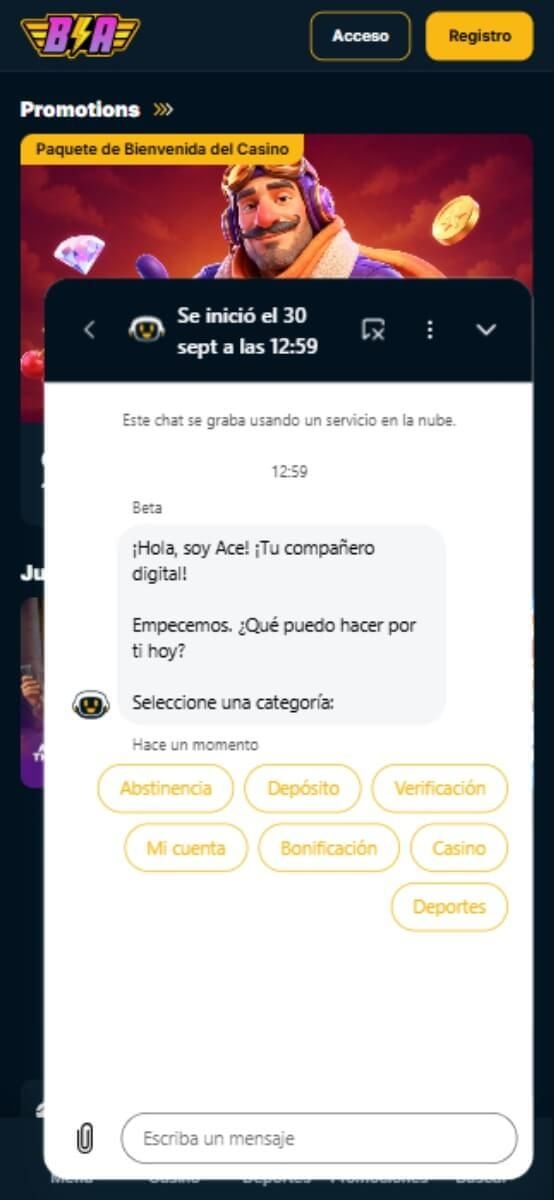 Betarenas Casino atención al cliente