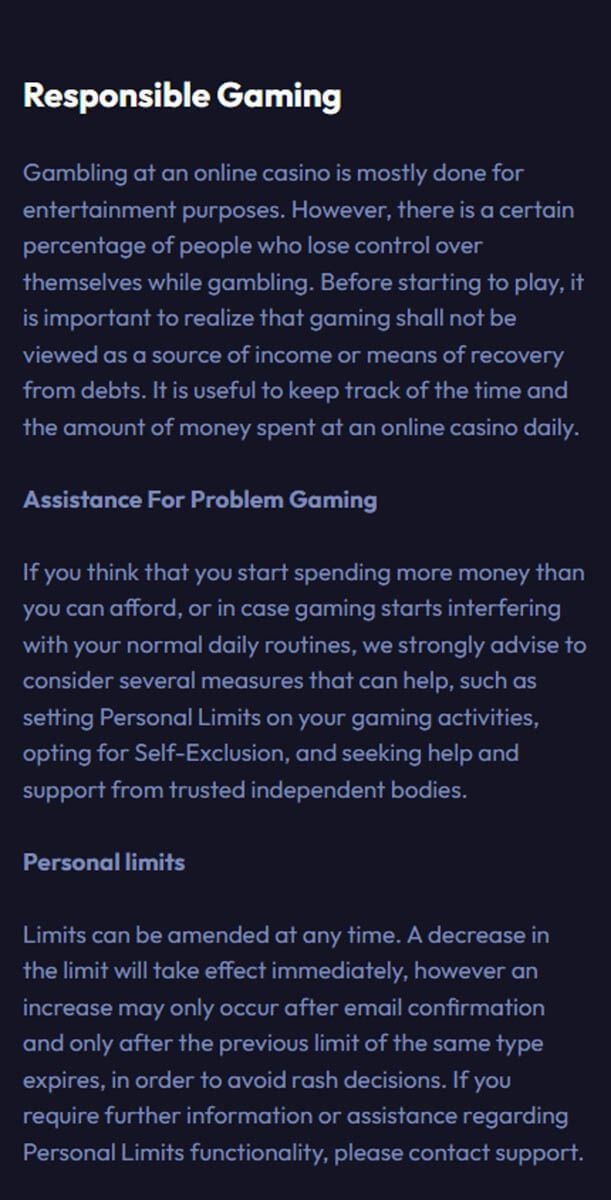 Spinrise Casino Responsible Gambling