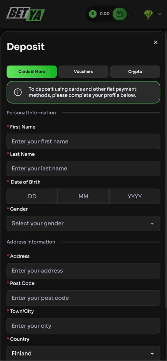 Betya Casino Payments