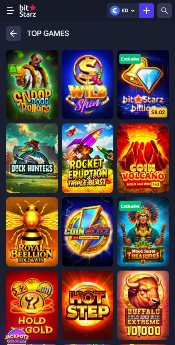 Bitstarz Casino Games Lobby