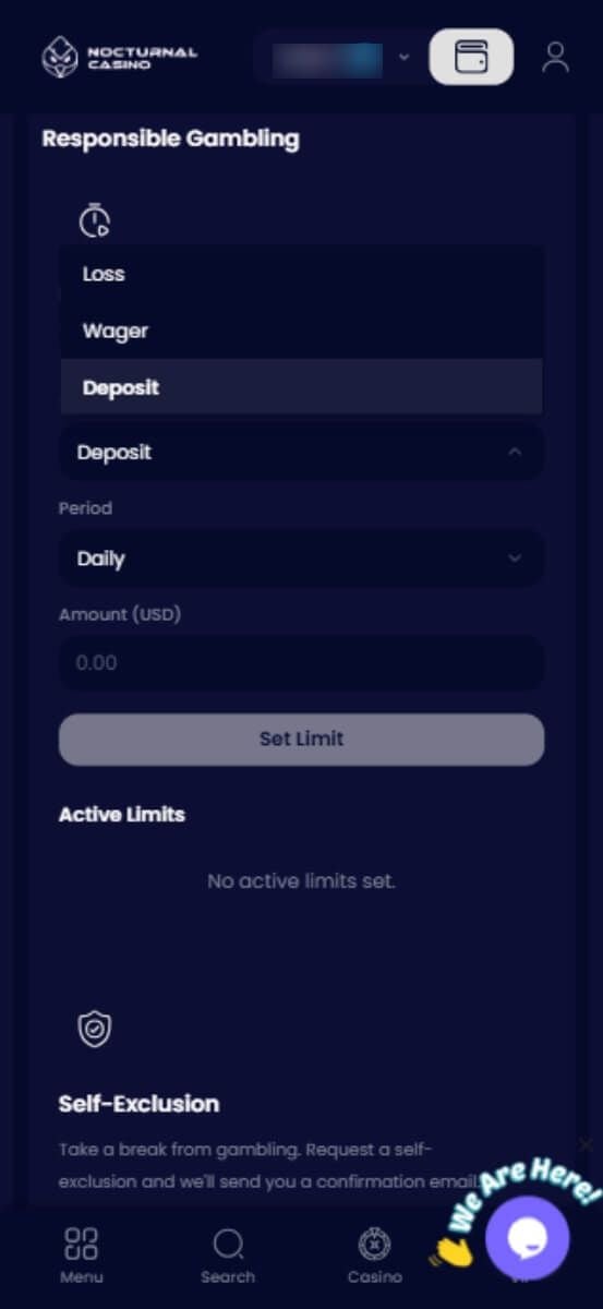 Nocturnal Casino Responsible Gambling Tools
