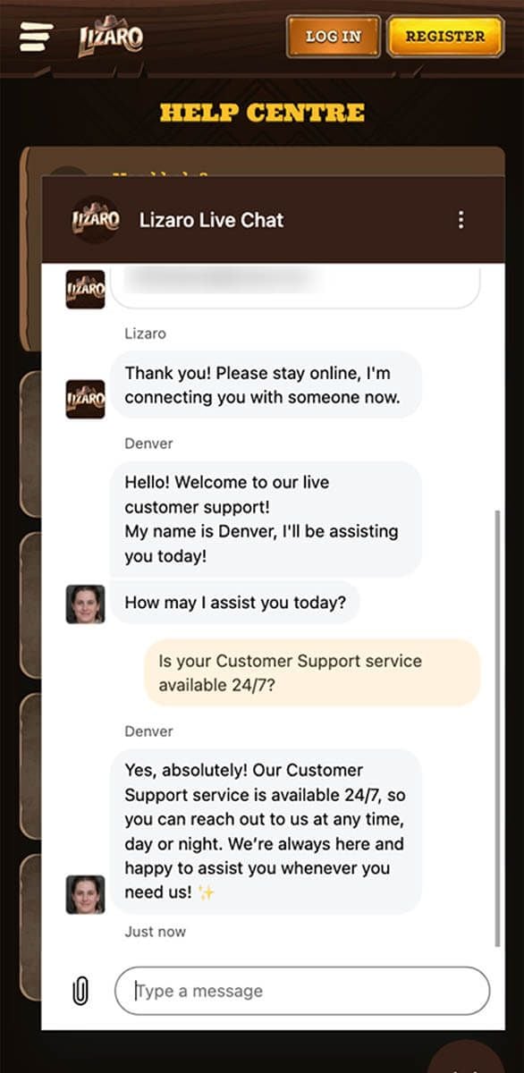 Lizaro Casino Support
