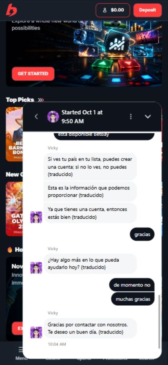 BetBay atención al cliente