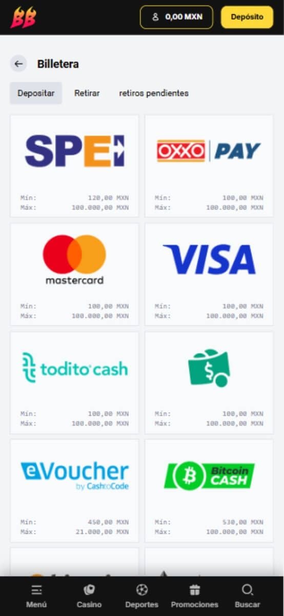 BetBluff Casino pagos
