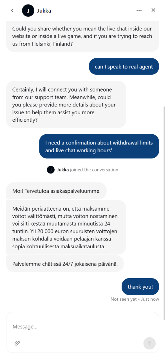 buusti kasino customer support