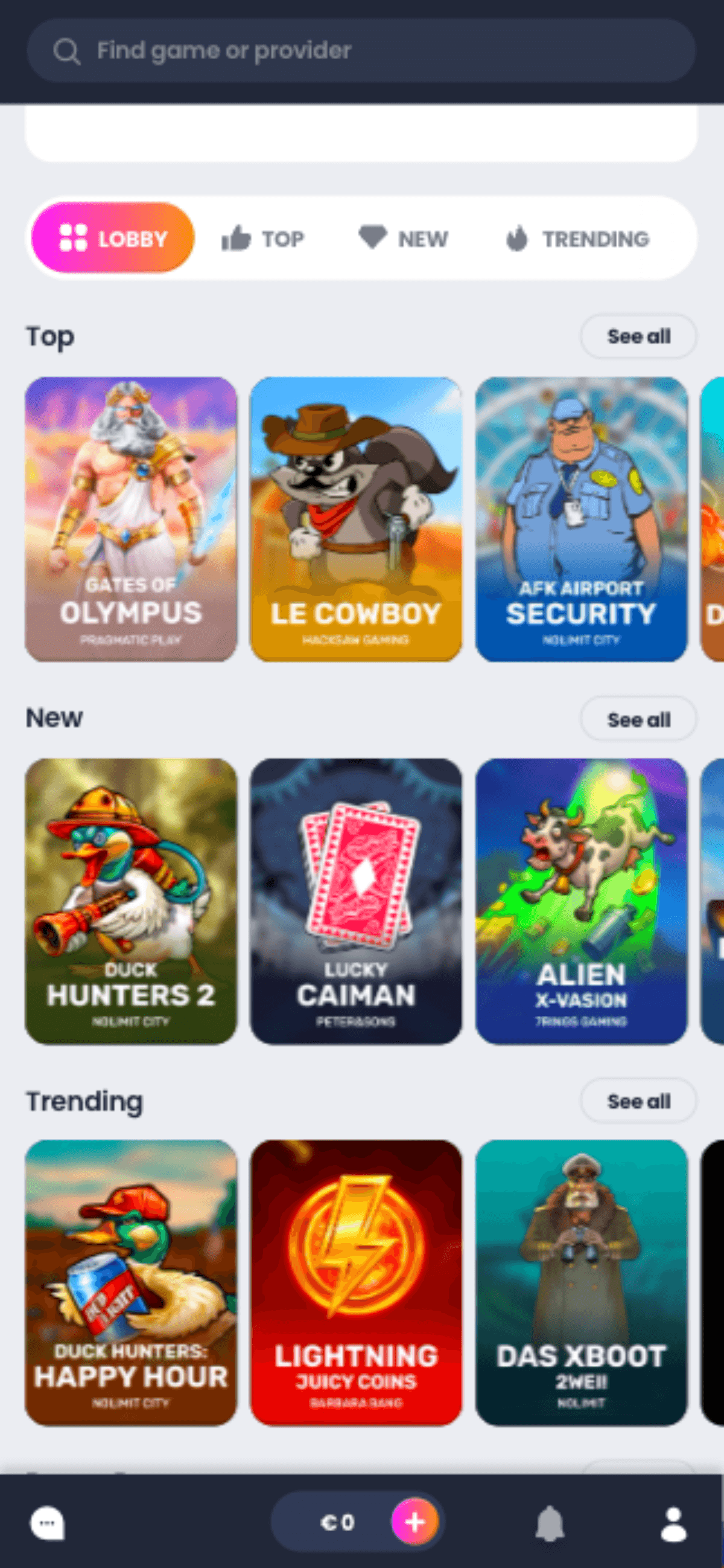 CrocoSlots Games Lobby