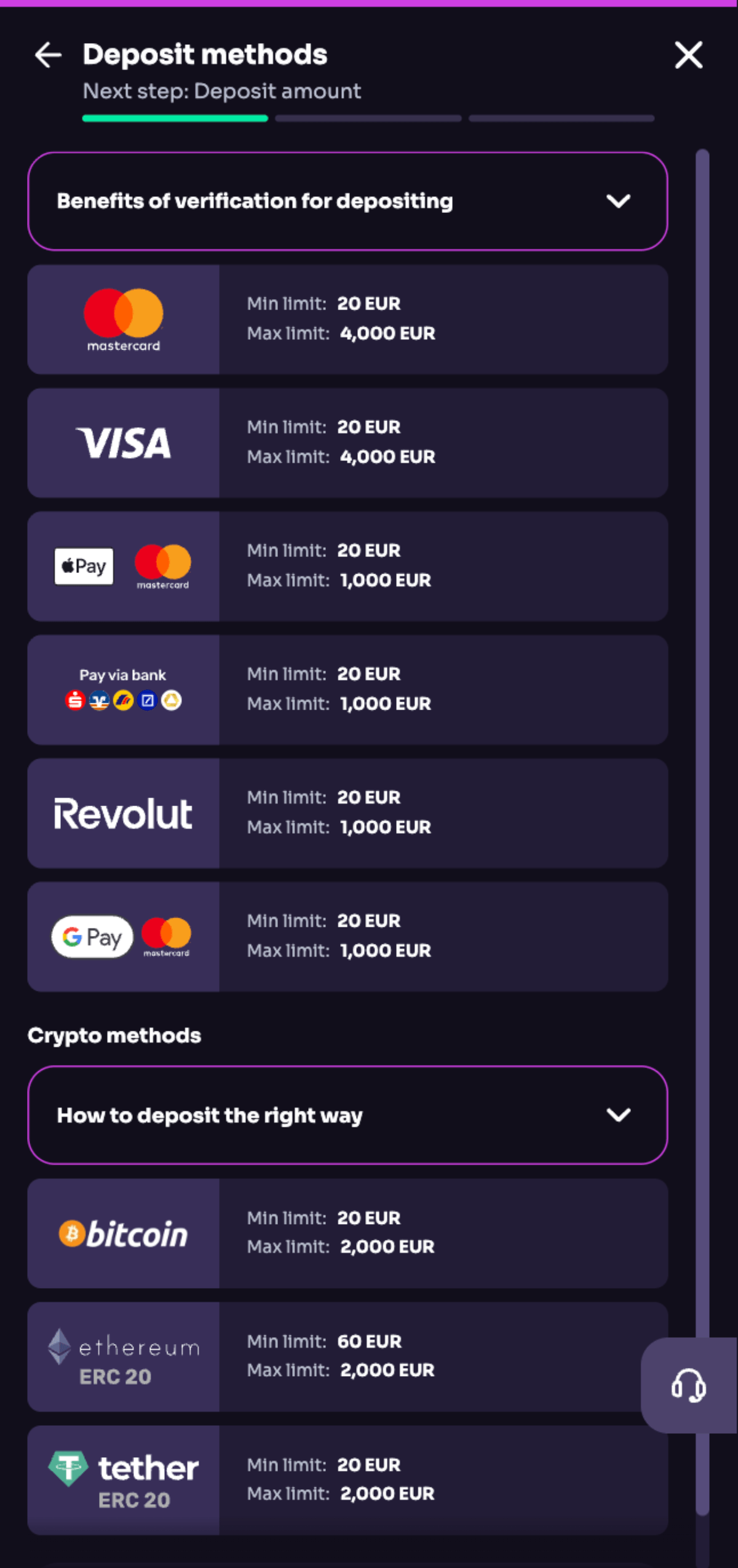 WinSpirit Casino Payments