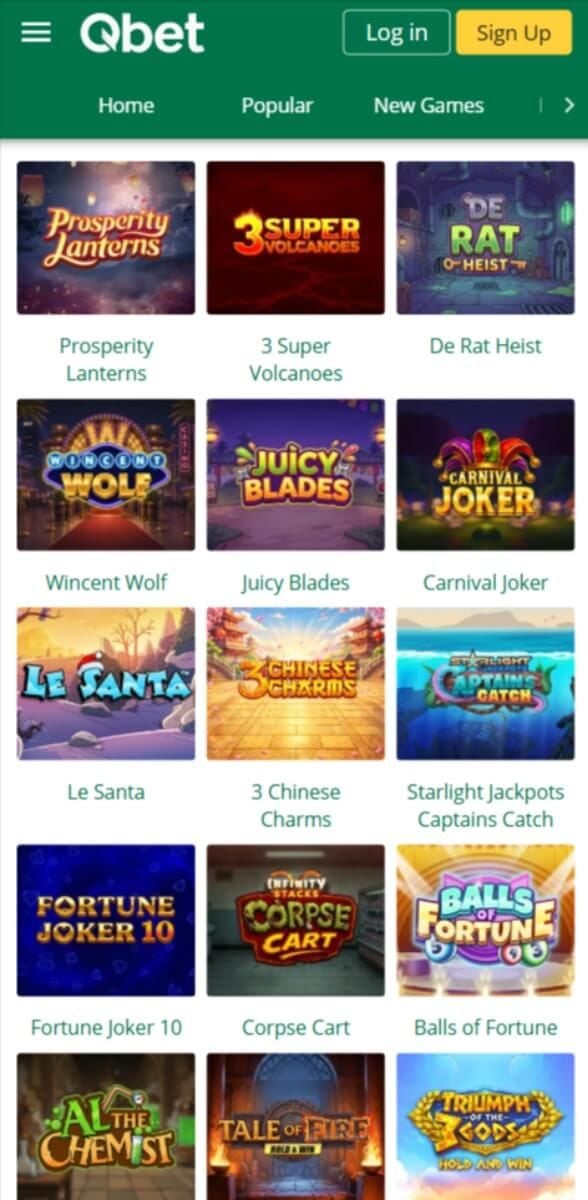 Qbet Games Lobby