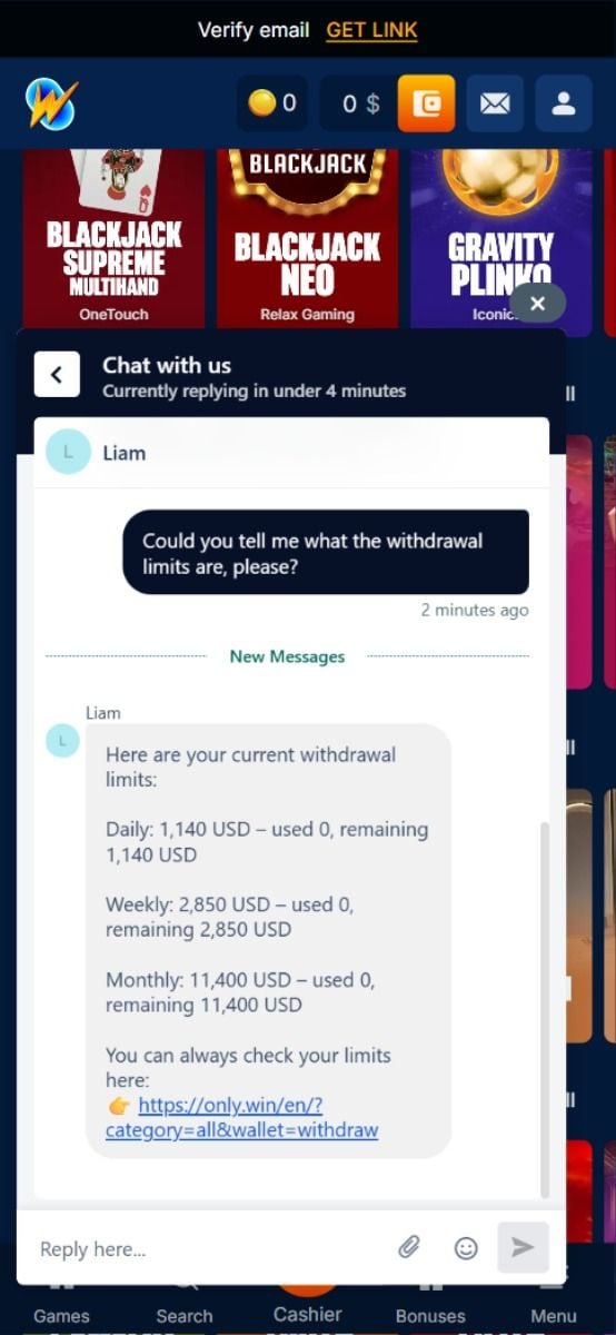 onlywin live chat