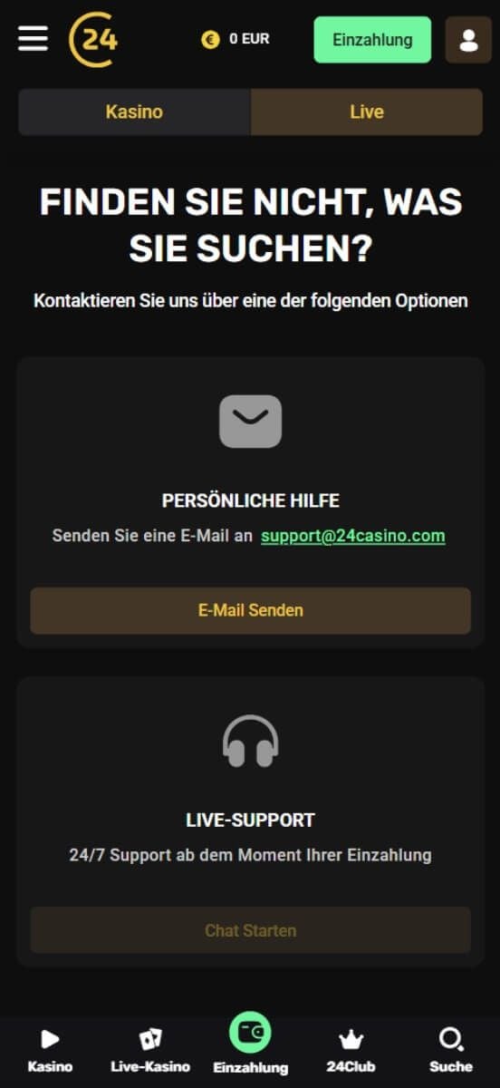 24Casino Kundensupport