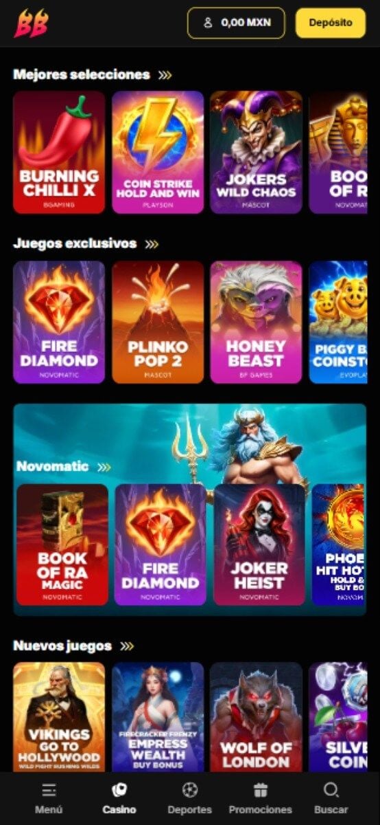 BetBluff Casino juegos