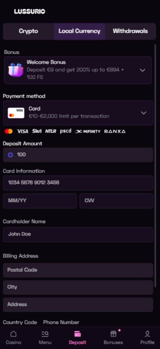 Lussurio payments