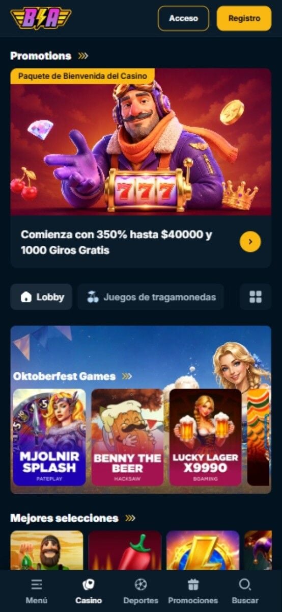 Betarenas Casino juegos