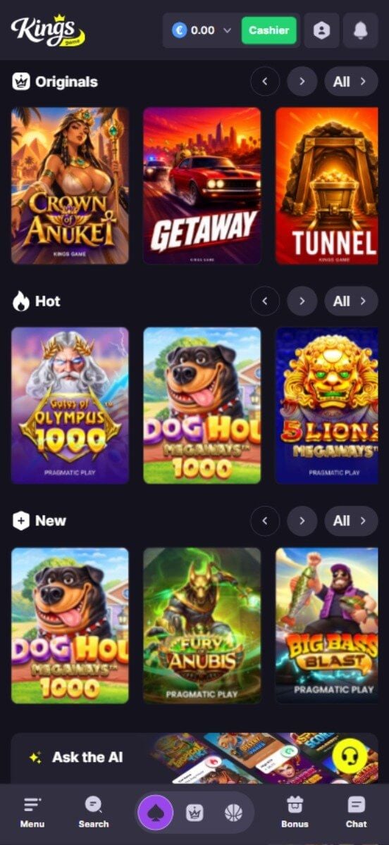 Kings Game Games Lobby
