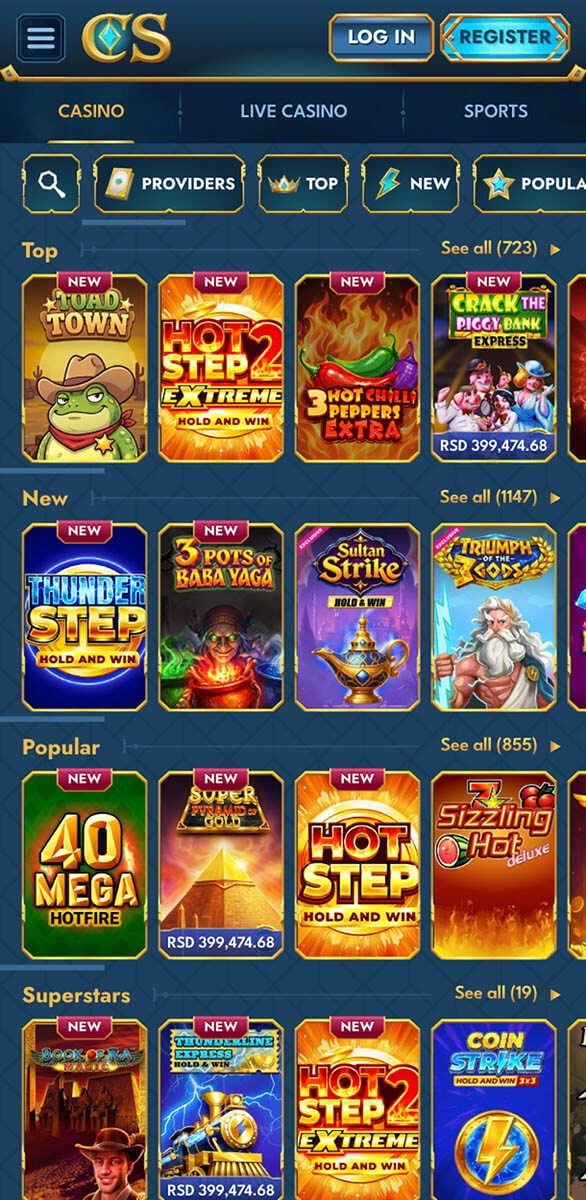 Casea Casino Games Lobby