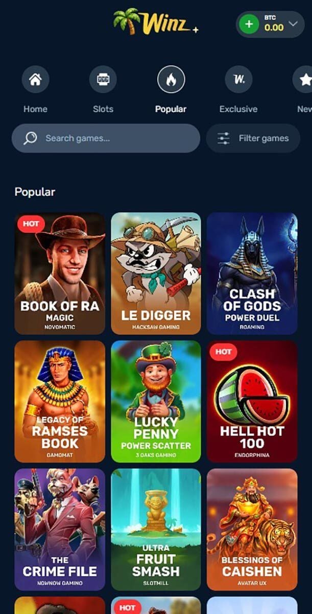 Winz.io Games Lobby
