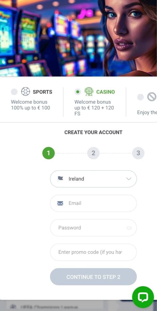 20bet Casino Registration Form
