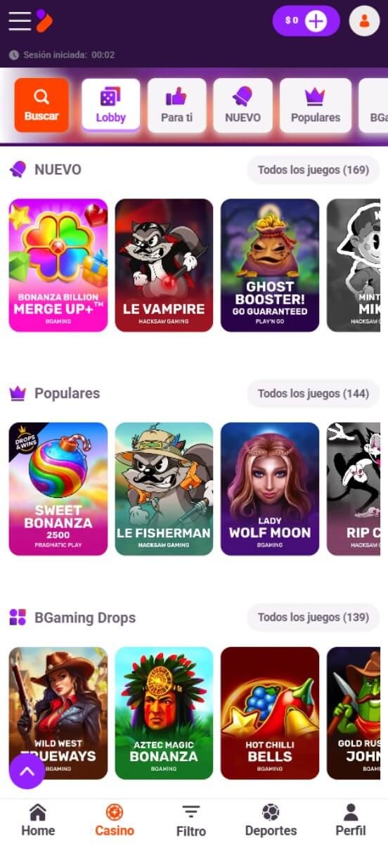 TonyBet Casino juegos