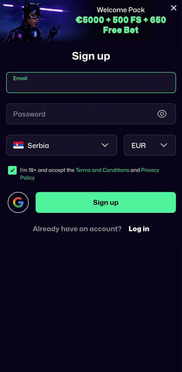 Win Beast Casino Registration Form