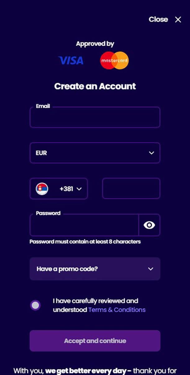 Wazbee Casino Registration Form