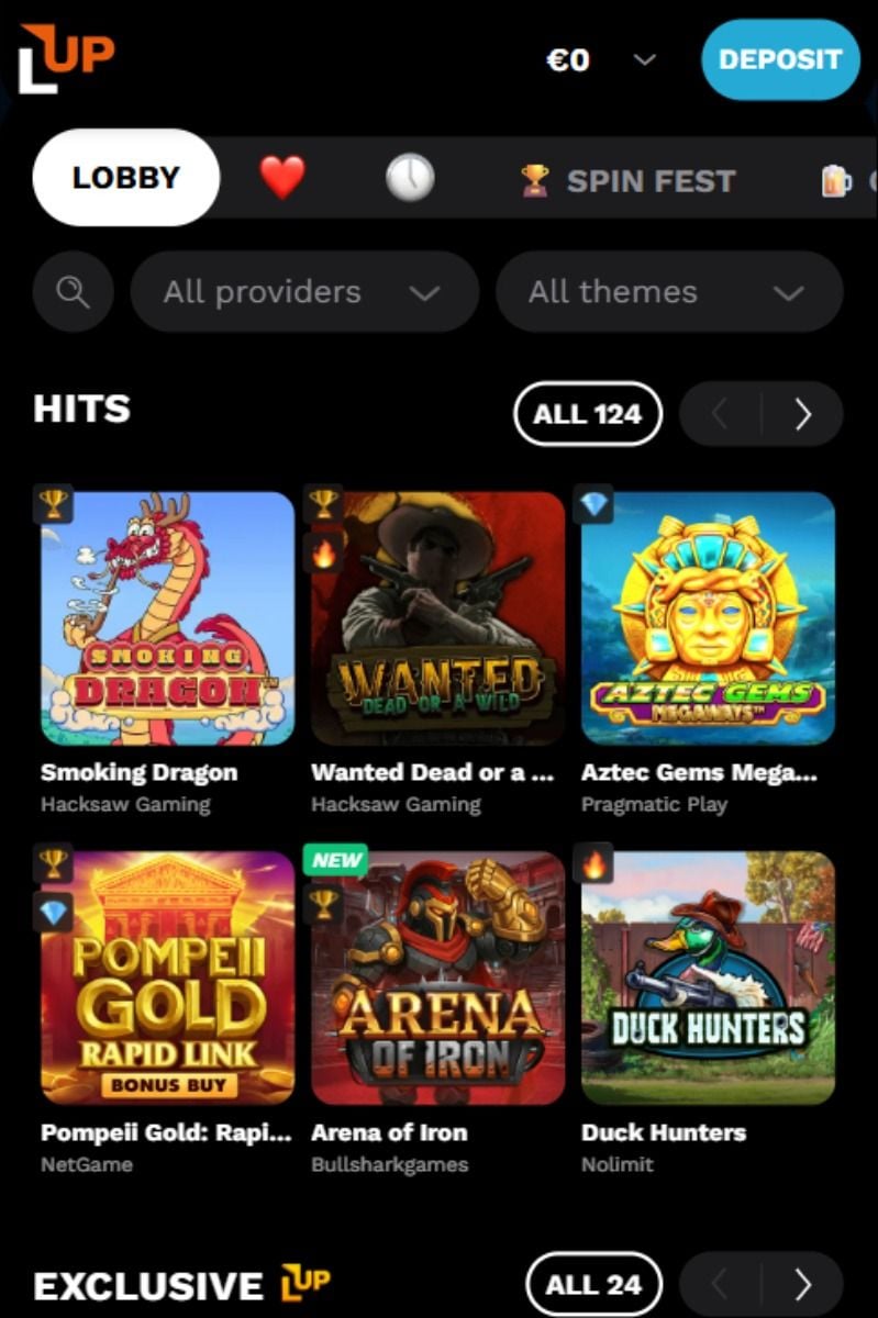 levelup casino games