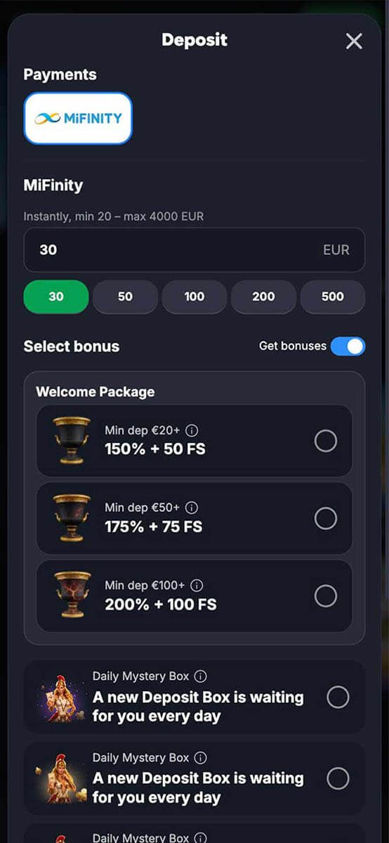 Ozzybet Casino Payments