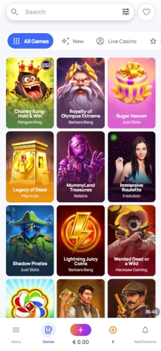 HypeKasino games