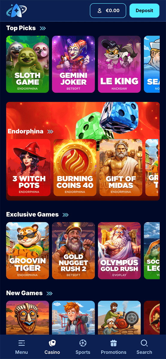 Andromedasino Games Lobby