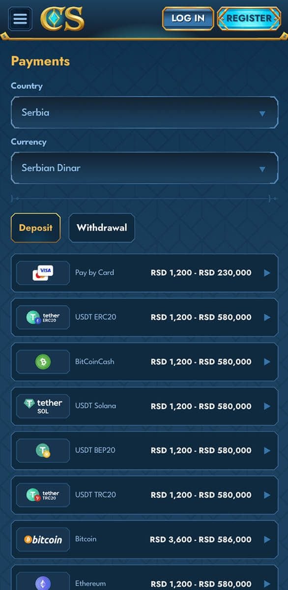 Casea Casino Payments
