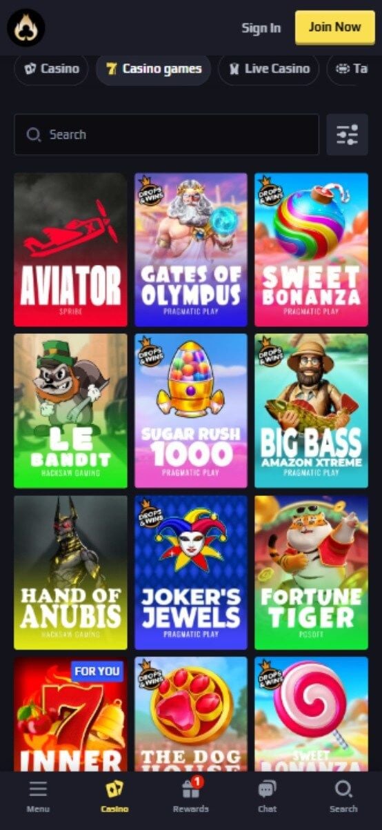 Heats Casino Games