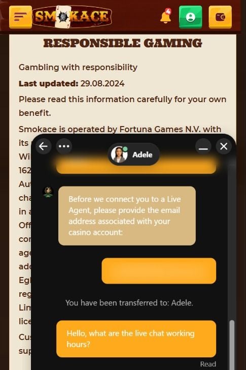 smokeace live chat