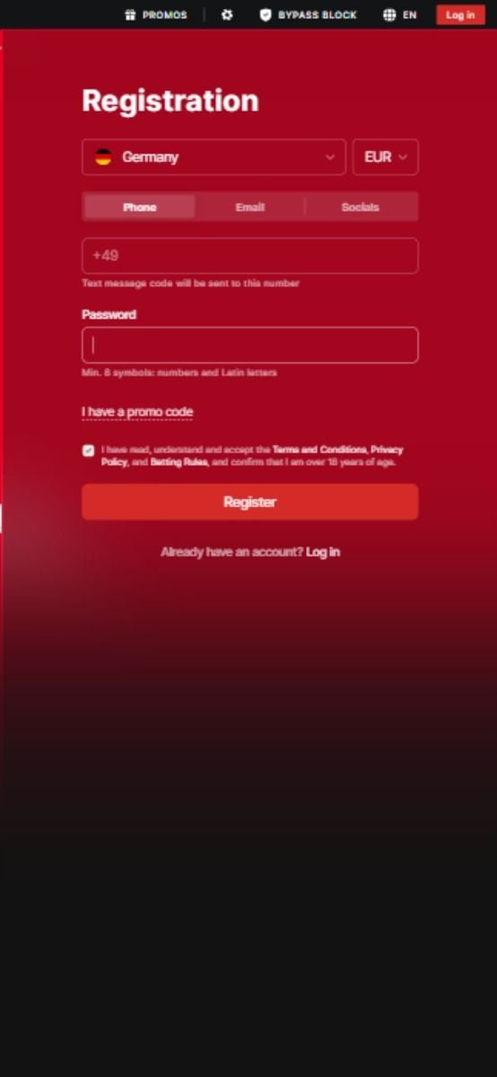 Fonbet registration
