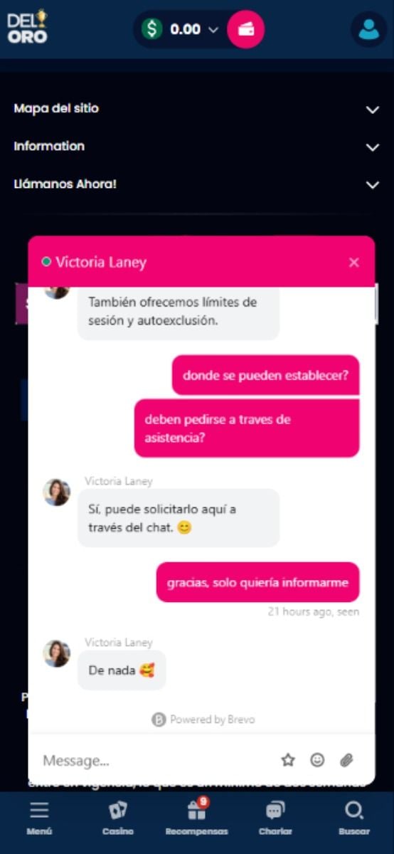 Del Oro Casino atención al cliente